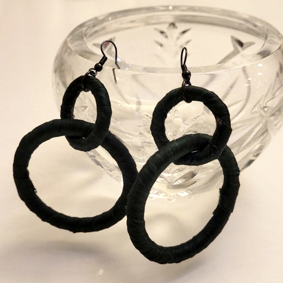 3/$20 Earrings, One Size, Dark Green Color